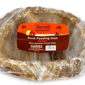 Fluker's Hermit Crab Rock Feeding Dish Brown MD