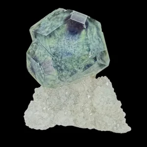 Fluorite Green on Quartz