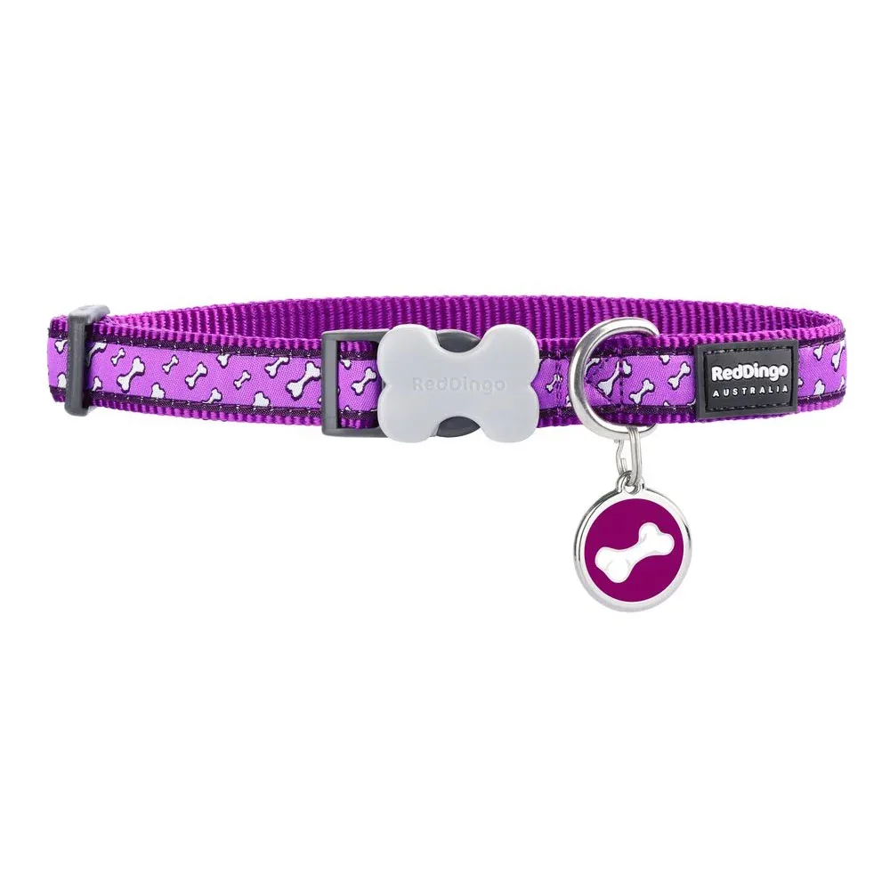 Flying Bones Purple Dog Collar - Image 2
