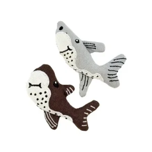Fog City Pet Artisan Sharks Plush Catnip Cat Toys, 2