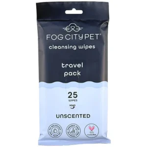 Fog City Pet Unscented Cleansing Wipes Travel Pack for Dogs & Cats