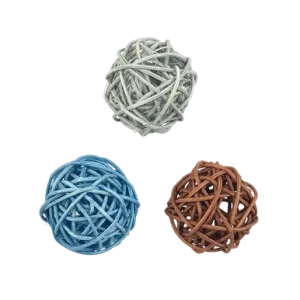 Fog City Pet Wicker Balls Batting Cat Toys, 3