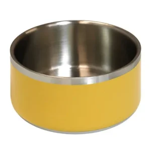 Fog City Pet Yellow Tapered Double Wall Dog Bowl