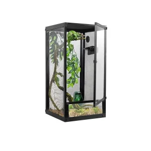 Foldable 48 Gallon Air Screen Cage, Vertical Reptile Terrarium 18" x 18"x 36" Reptile Tank for Chameleon Iguana PAC454590G