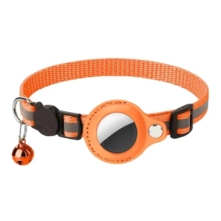For AirTag 2nd Gen / AirTag 1st Gen Pet Anti-Lost Locator Collar Protector Cats Reflective Bell Neckties - Image 2