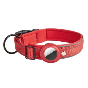 For AirTag 2nd Gen / AirTag 1st Gen Tracker Dog Collar Neoprene Lining Reflective Pet Collar, S, M, L, XL