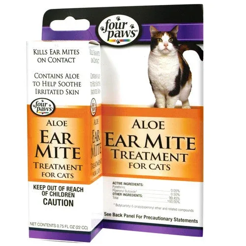 Four Paws Aloe Ear Mite Treatment for Cats 3/4 Ounces - Image 2