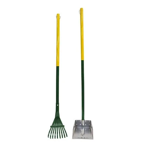 Four Paws Dog Rake & Scooper Set for Pet Waste Pick-up Rake & Pan Set Small, 7" x 7" x 38" - Image 2