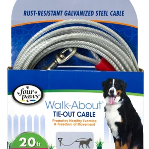 Four Paws Dog Super Tie Out Cable Silver 20 Feet