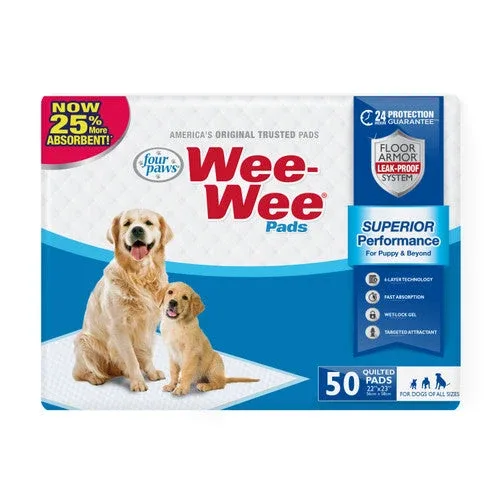 Four Paws Four Paws Wee-Wee Superior Performance Dog Pee Pads Standard 50 count - Image 2