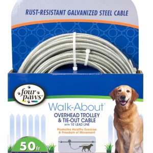 Four Paws Heavy Weight Dog Trolley Exerciser Silver 50 Feet