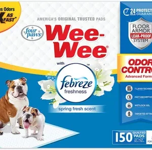 Four Paws Wee-Wee Odor Control With Febreze Freshness Pads 10 Count Standard 22 In X 23 In