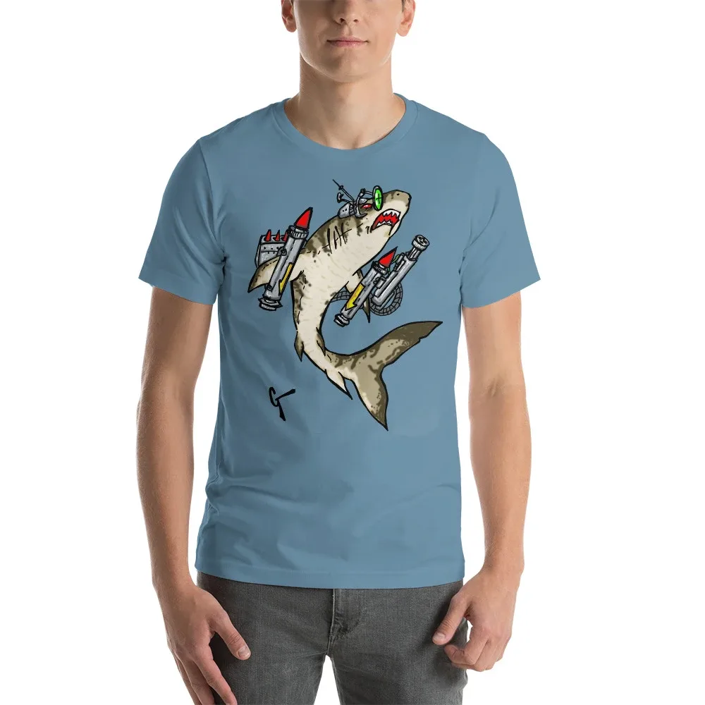 Freaking Lazerbeam Shark T-Shirt Premium Bella Canvas 3001 - SAQPrint
