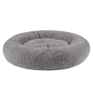 Friends Forever Gray Sherpa Donut Dog Bed