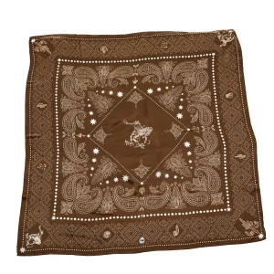 Fringe Scarves Banditos Brown Silk Long Tall