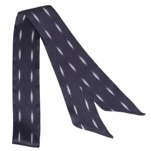 Fringe Scarves Buck Stitch Black Twilly
