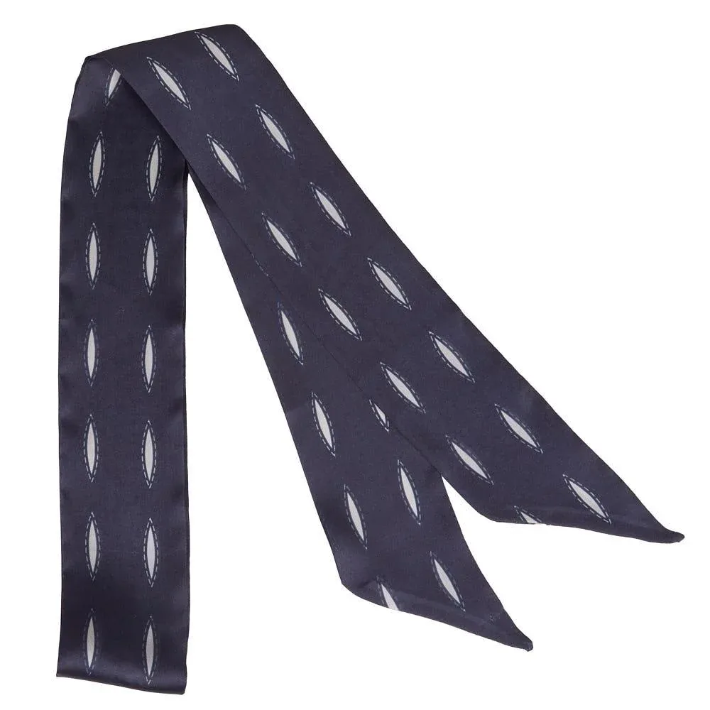 Fringe Scarves Buck Stitch Black Twilly