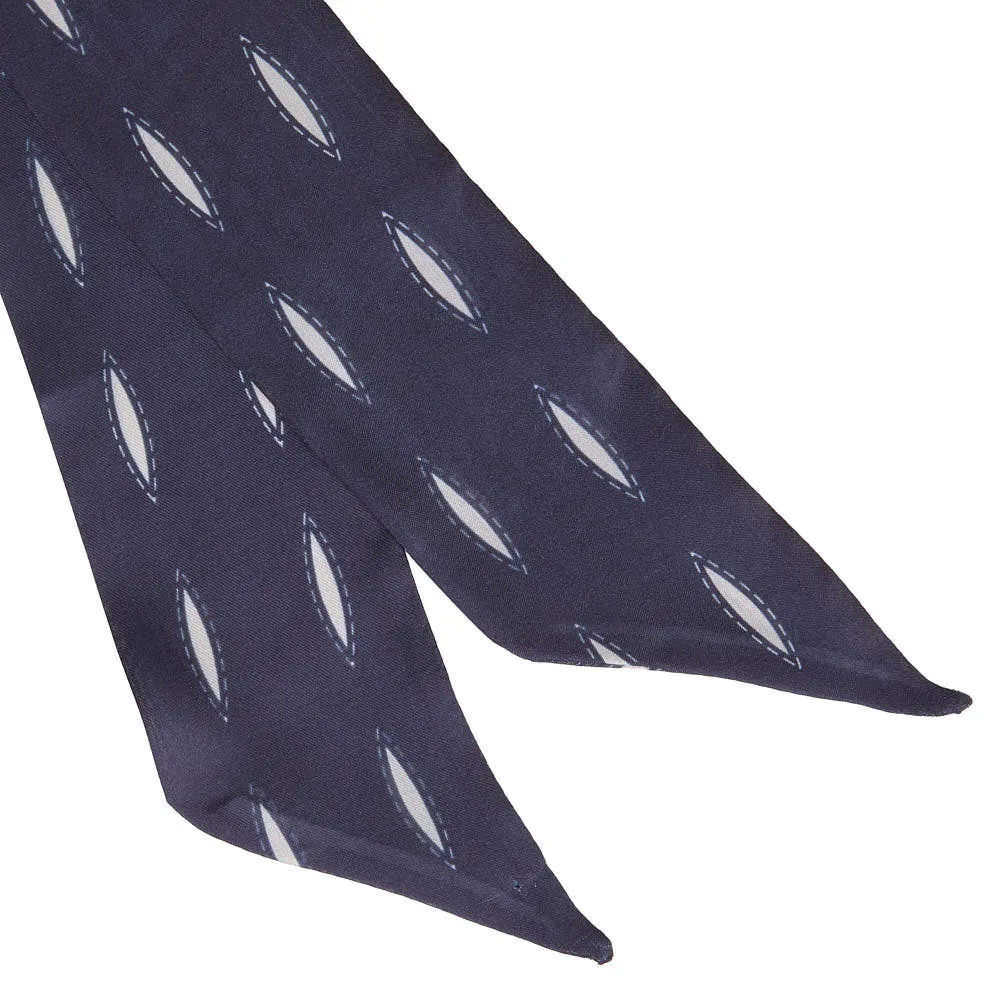 Fringe Scarves Buck Stitch Black Twilly - Image 2