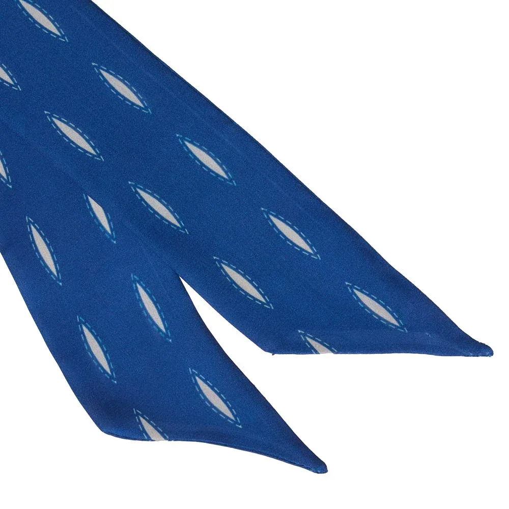 Fringe Scarves Buck Stitch Navy Twilly - Image 2