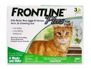 Frontline Plus Flea And Tick Treatment For Cats 3 Month Supply {L+1} 999510