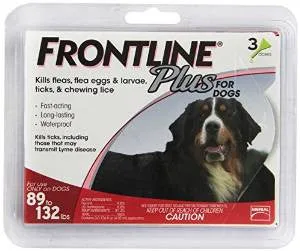 Frontline Plus Flea And Tick Treatment For Dogs 89+ Pounds 3 Month Supply {L+1} 999518 - Image 2