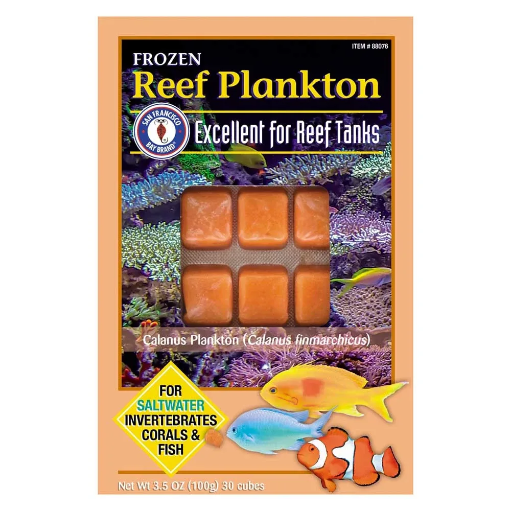 Frozen Reef Plankton Fish Food (30 cubes, 3.5 oz) - San Francisco Bay Brand