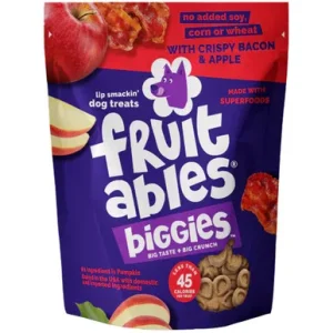 Fruitables Biggies w/ Crispy Bacon & Apple Biscuit Dog Treats