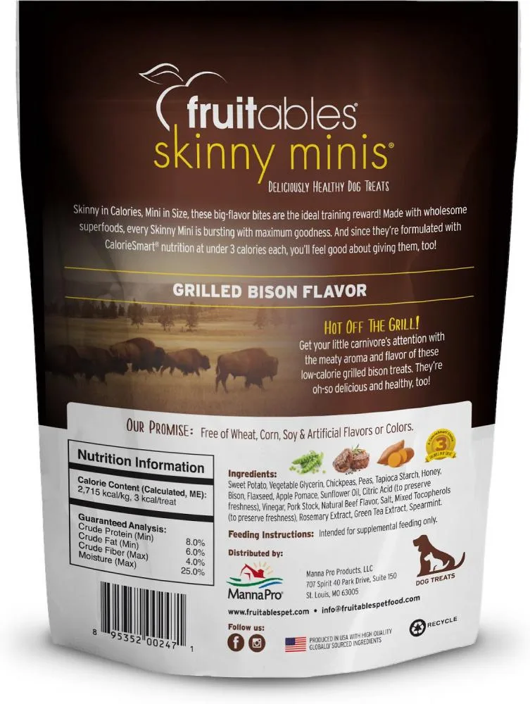 Fruitables Skinny Minis Grilled Bison Flavor Soft & Chewy Dog Treats - Image 2