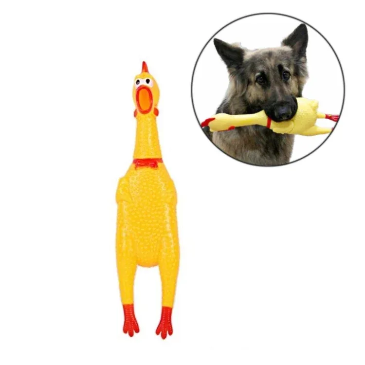 Funny Pet Supplies Rubber Screaming Chicken Cat Dog Vocal Pet Toy, 16cm - Image 2