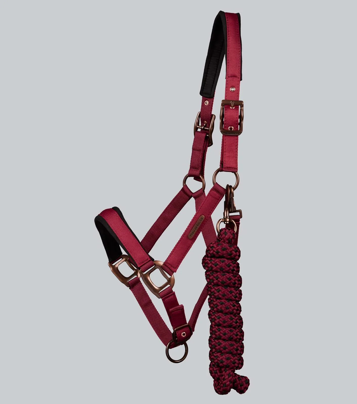 Fusco Head Collar With Lead Rope Burgundy - Image 2