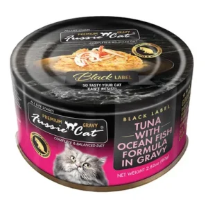 Fussie Cat Black Label Tuna w/ Ocean Fish Formula in Gravy Premium Canned Cat Food