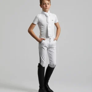 Gando Boys Gel Knee Competition Riding Breeches White