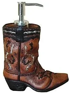 Gift Corral Cowboy Boot Soap DispenserBk/Wh