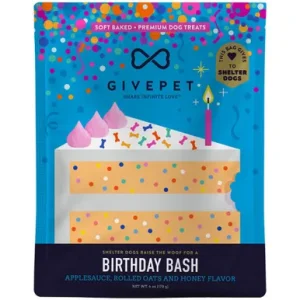 GivePet Birthday Bash Applesauce, Rolled Oats & Honey Flavor Soft Baked Premium Dog Treats