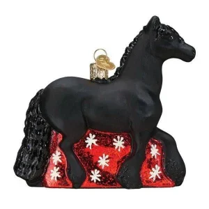 Glass Friesian 4.25in Ornament