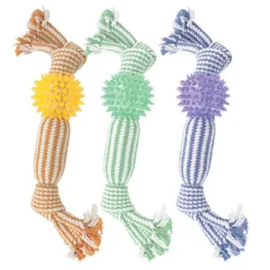 Gnawsome Rope w/ Spiky Ball Dog Toy, Assorted