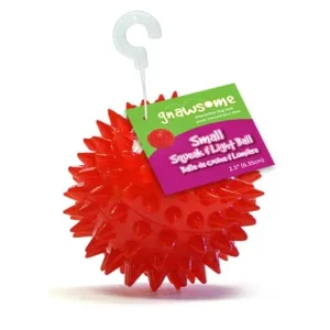 Gnawsome Squeak and Light Ball Dog Toy, Assorted Colors
