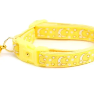 Gold Moons and Stars on Yellow Cat Collar