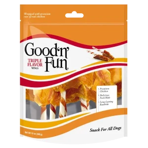 Good'n' Fun Triple Flavor Wings Dog Treat 12oz