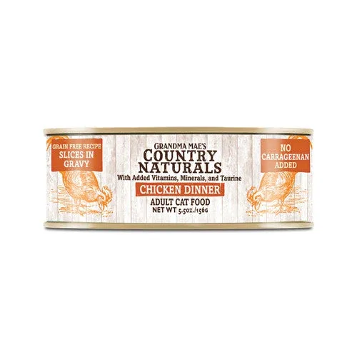 Grandma Mae's Country Naturals Grain Free Non-GMO Cat Food Wet Cat Food Chicken in Gravy 5.5oz 24pk - Image 2