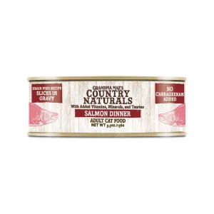 Grandma Mae's Country Naturals Grain Free Non-GMO Cat Food Wet Cat Food Salmon Dinner in Gravy 5.5oz 24pk