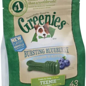 Greenies Dog Dental Treats Blueberry 1ea/12 oz, 43 ct, Teenie