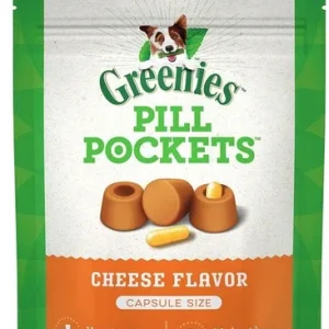 Greenies Pill Pockets Cheese Flavor Dog Treats (For Capsules), 7.9 Ounce Bag