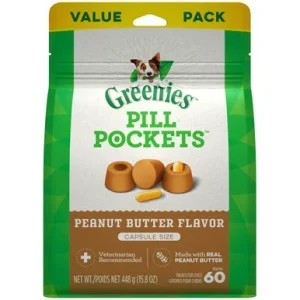 Greenies Pill Pockets Peanut Butter Flavor Capsules 60 count