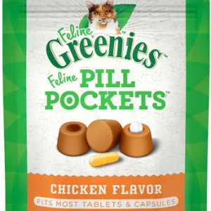 GREENIES PILL POCKETS Treats for Cats Chicken Flavor - 1.6 oz. 45 Treats