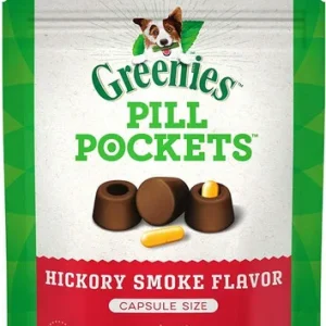 Greenies Pill Pockets Treats For Dogs Hickory Smoke - Capsule Size 7.9 Oz. 30 Treats