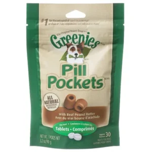 GREENIES PILL POCKETS Treats for Dogs Peanut Butter - Tablet Size 3.2 oz. 30 Treats