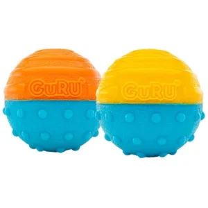 Guru Crunch & Squeak Ball Fetch Dog Toys, 2