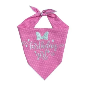 Happy Birthday Girl! Pink Polka Dot Dog Bandana