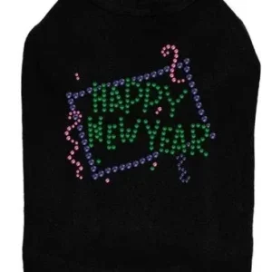 Happy New Year Confetti Dog Tank - Many Colors